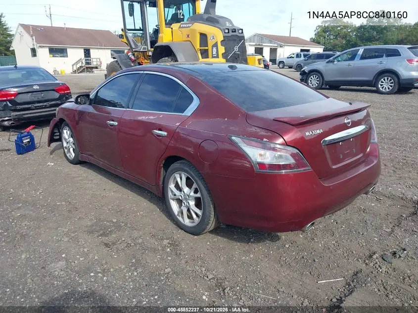 2012 NISSAN MAXIMA VIN 1N4AA5AP8CC840160 — фото 3