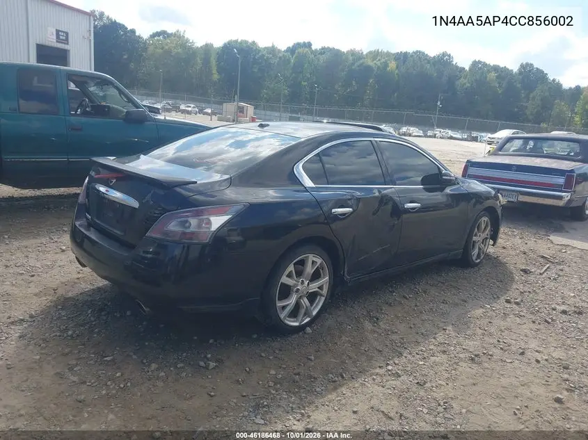 2012 NISSAN MAXIMA VIN 1N4AA5AP4CC856002 — фото 4