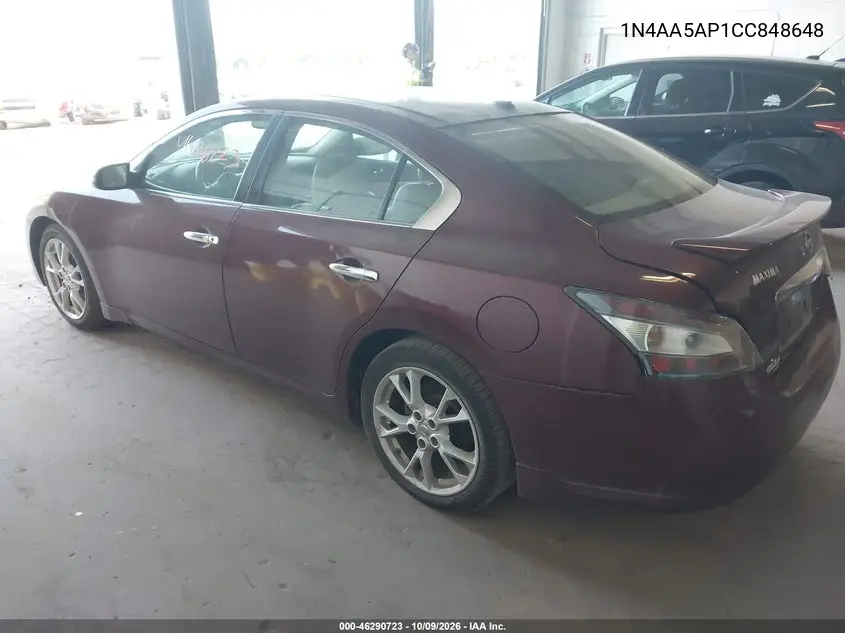 2012 NISSAN MAXIMA VIN 1N4AA5AP1CC848648 — фото 3