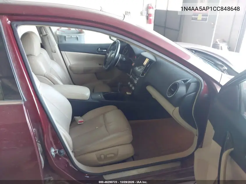 2012 NISSAN MAXIMA VIN 1N4AA5AP1CC848648 — фото 5