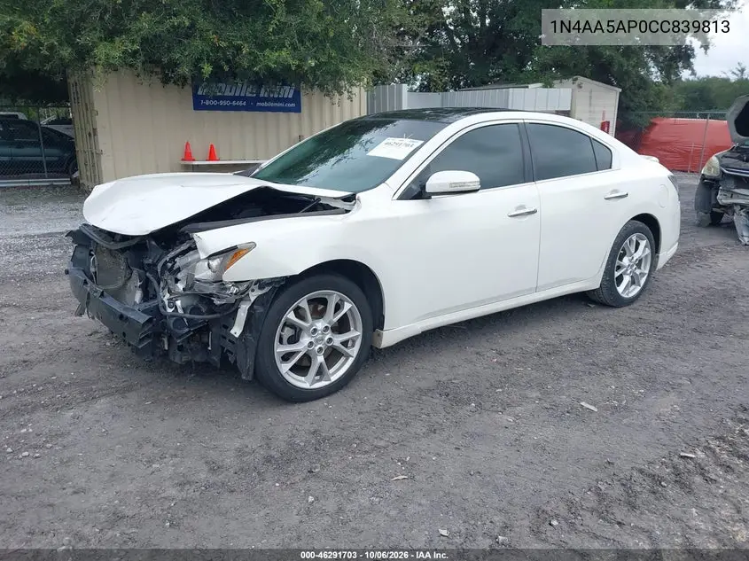2012 NISSAN MAXIMA VIN 1N4AA5AP0CC839813 — фото 2