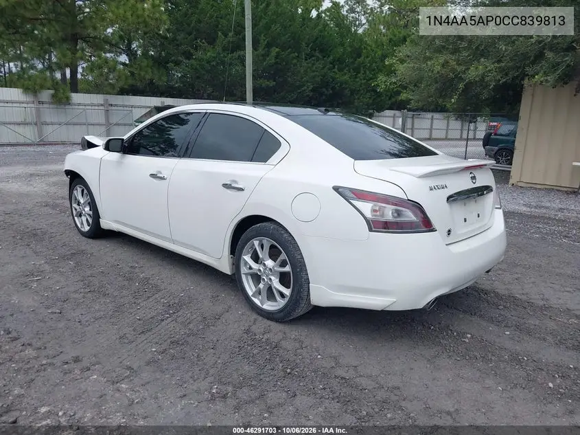2012 NISSAN MAXIMA VIN 1N4AA5AP0CC839813 — фото 3