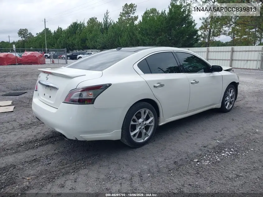 2012 NISSAN MAXIMA VIN 1N4AA5AP0CC839813 — фото 4