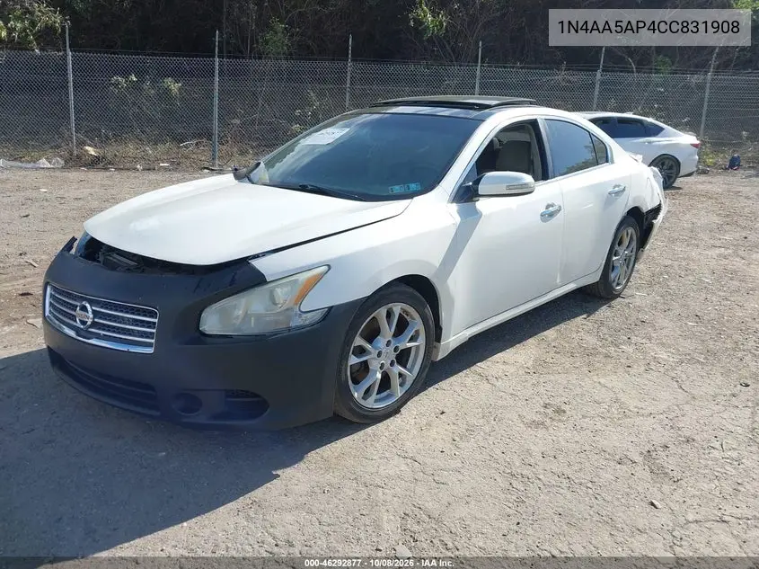 2012 NISSAN MAXIMA VIN 1N4AA5AP4CC831908 — фото 2