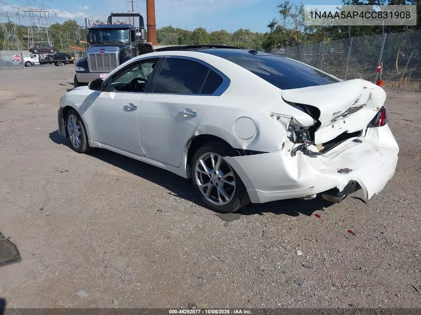2012 NISSAN MAXIMA VIN 1N4AA5AP4CC831908 — фото 3