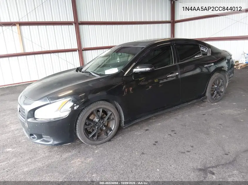 2012 NISSAN MAXIMA VIN 1N4AA5AP2CC844012 — фото 2