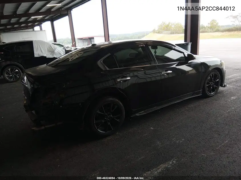 2012 NISSAN MAXIMA VIN 1N4AA5AP2CC844012 — фото 4