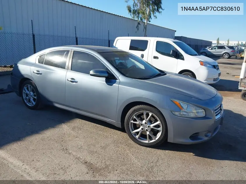 NISSAN MAXIMA 2012, VIN 1N4AA5AP7CC830610