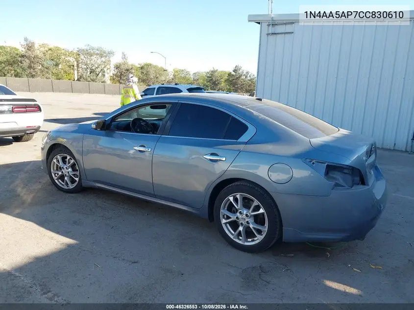 2012 NISSAN MAXIMA VIN 1N4AA5AP7CC830610 — фото 3