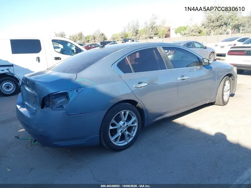 2012 NISSAN MAXIMA VIN 1N4AA5AP7CC830610 — фото 4