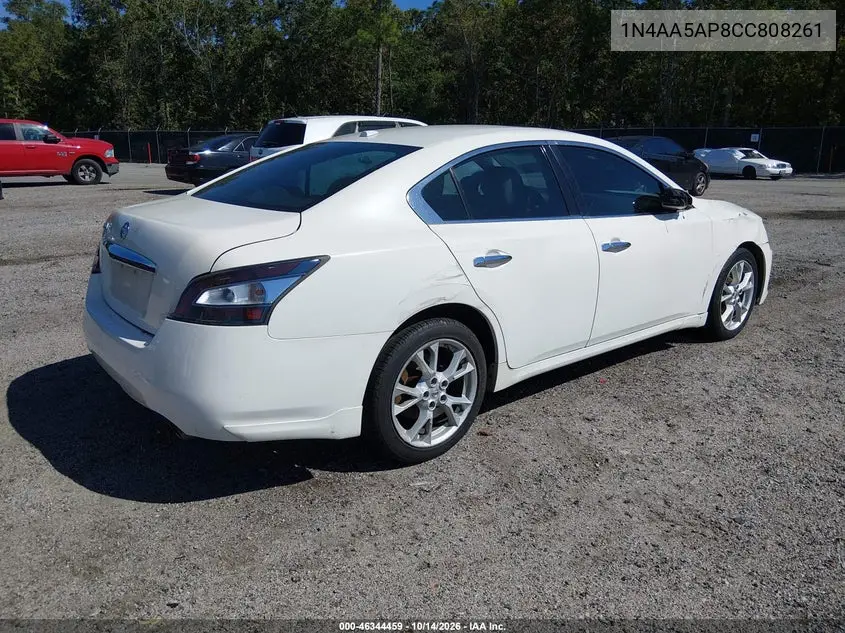 2012 NISSAN MAXIMA VIN 1N4AA5AP8CC808261 — фото 4