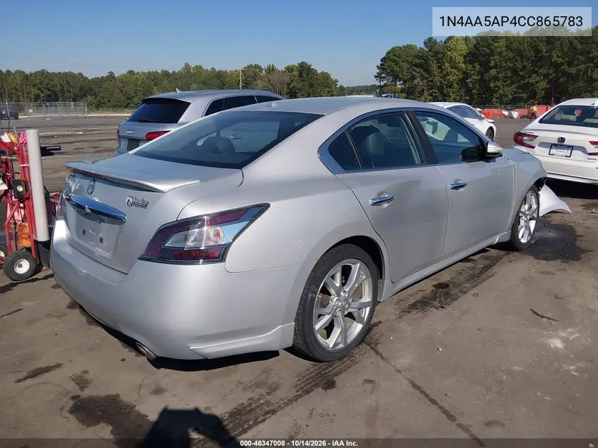 2012 NISSAN MAXIMA VIN 1N4AA5AP4CC865783 — фото 4
