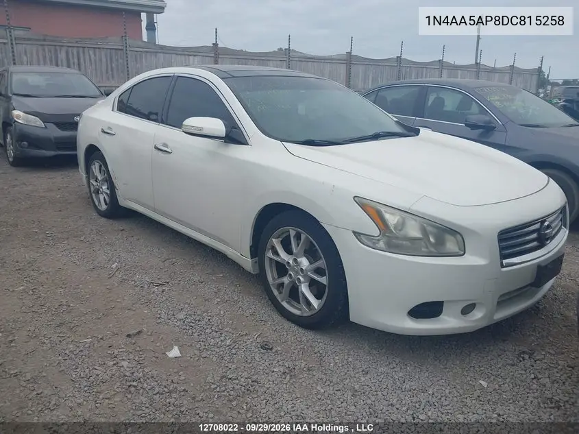 NISSAN MAXIMA 2013, VIN 1N4AA5AP8DC815258