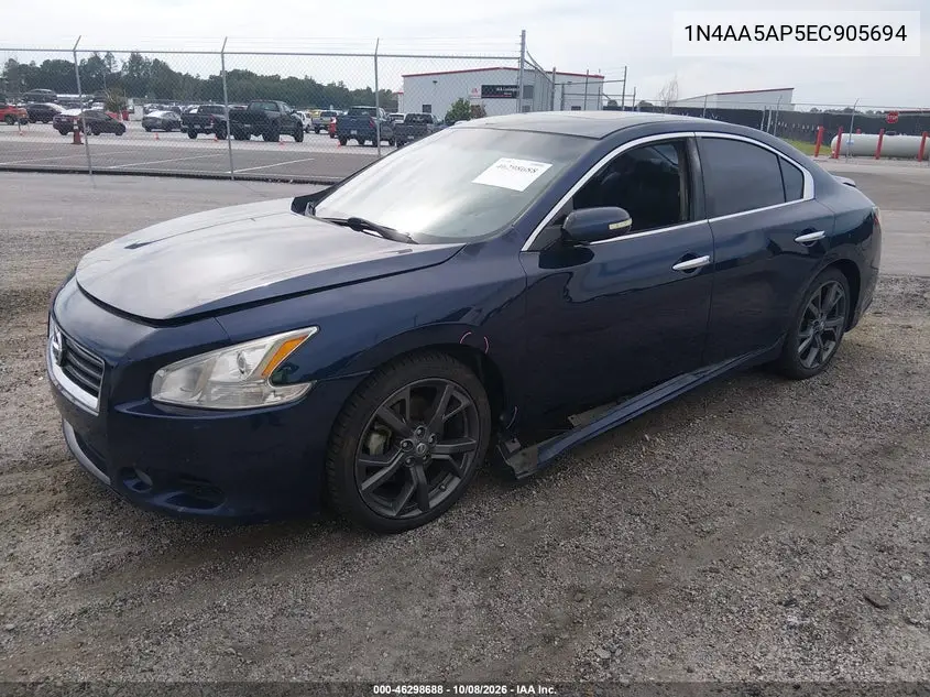 2014 NISSAN MAXIMA VIN 1N4AA5AP5EC905694 — фото 2