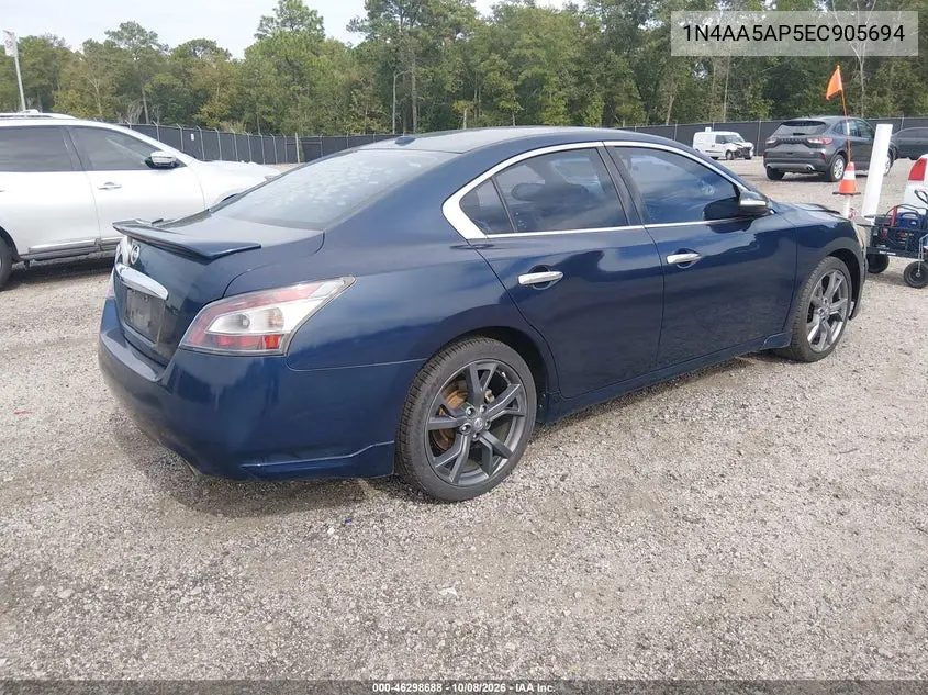 2014 NISSAN MAXIMA VIN 1N4AA5AP5EC905694 — фото 4