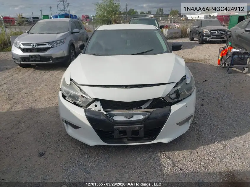 2016 NISSAN MAXIMA VIN 1N4AA6AP4GC424912 — фото 12
