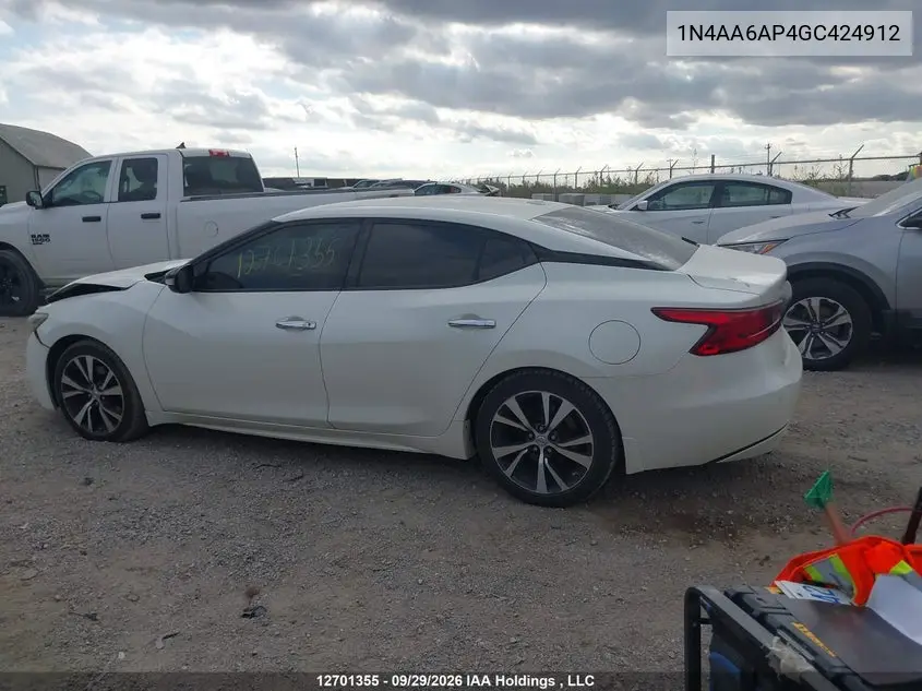 2016 NISSAN MAXIMA VIN 1N4AA6AP4GC424912 — фото 14