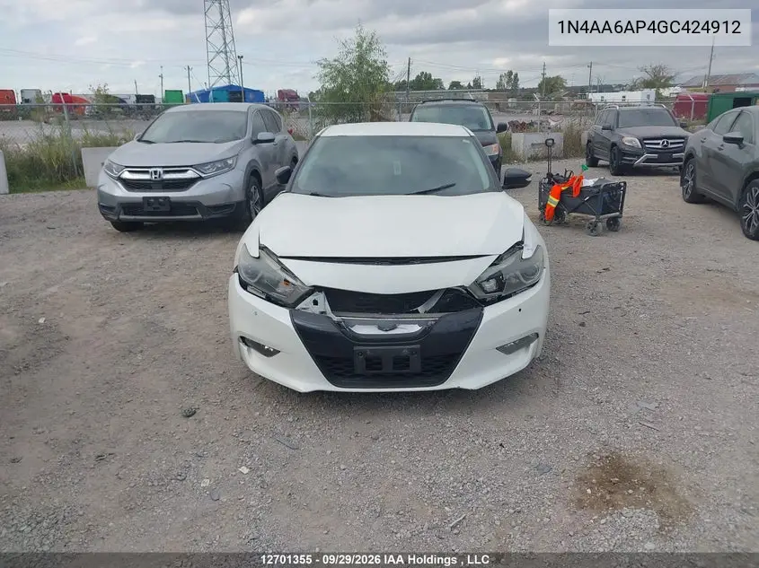 2016 NISSAN MAXIMA VIN 1N4AA6AP4GC424912 — фото 6