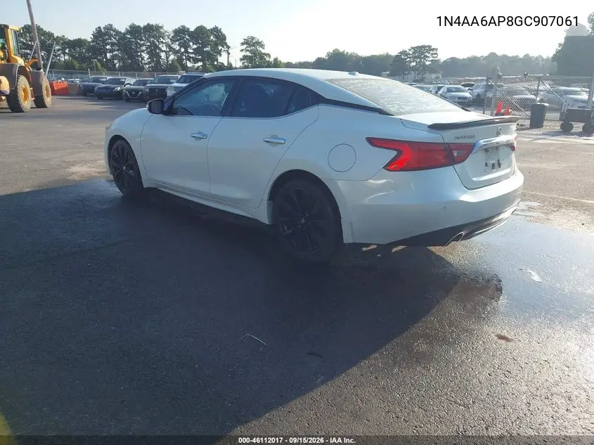 2016 NISSAN MAXIMA VIN 1N4AA6AP8GC907061 — фото 3