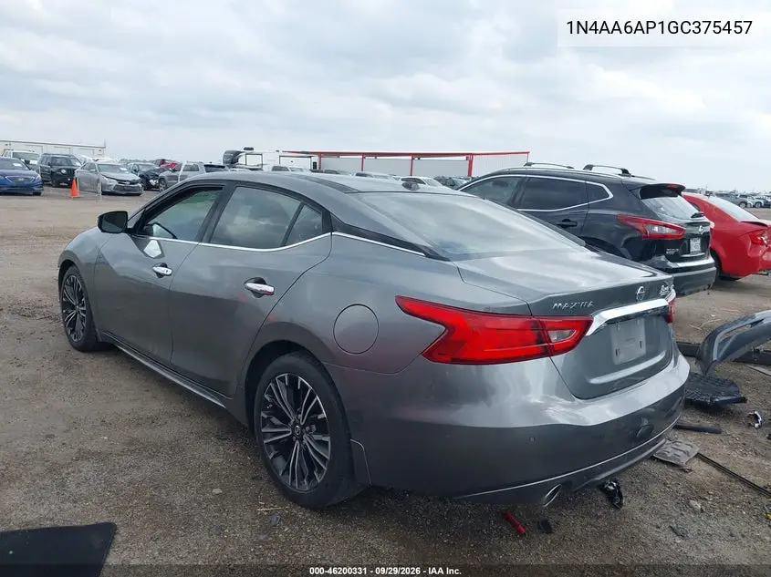 2016 NISSAN MAXIMA VIN 1N4AA6AP1GC375457 — фото 3