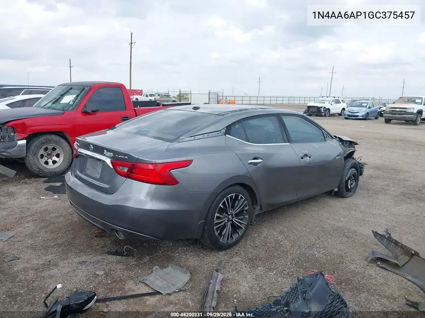 2016 NISSAN MAXIMA VIN 1N4AA6AP1GC375457 — фото 4