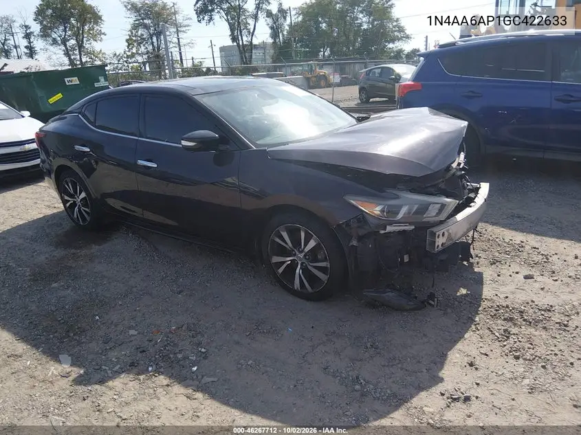 NISSAN MAXIMA 2016, VIN 1N4AA6AP1GC422633