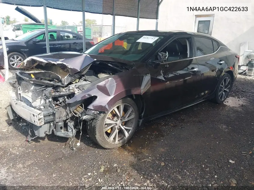 2016 NISSAN MAXIMA VIN 1N4AA6AP1GC422633 — фото 2
