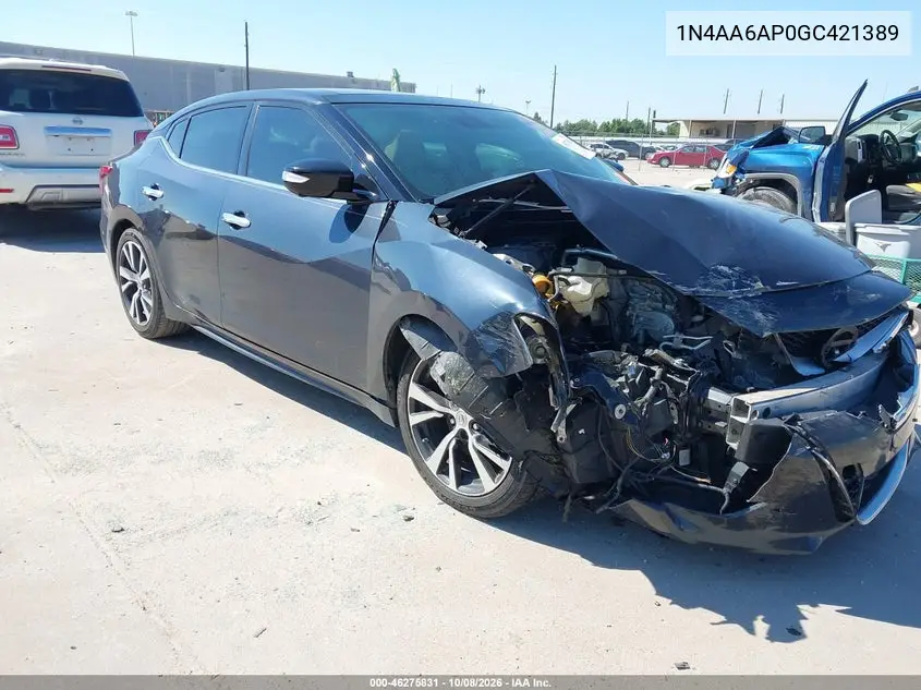 NISSAN MAXIMA 2016, VIN 1N4AA6AP0GC421389