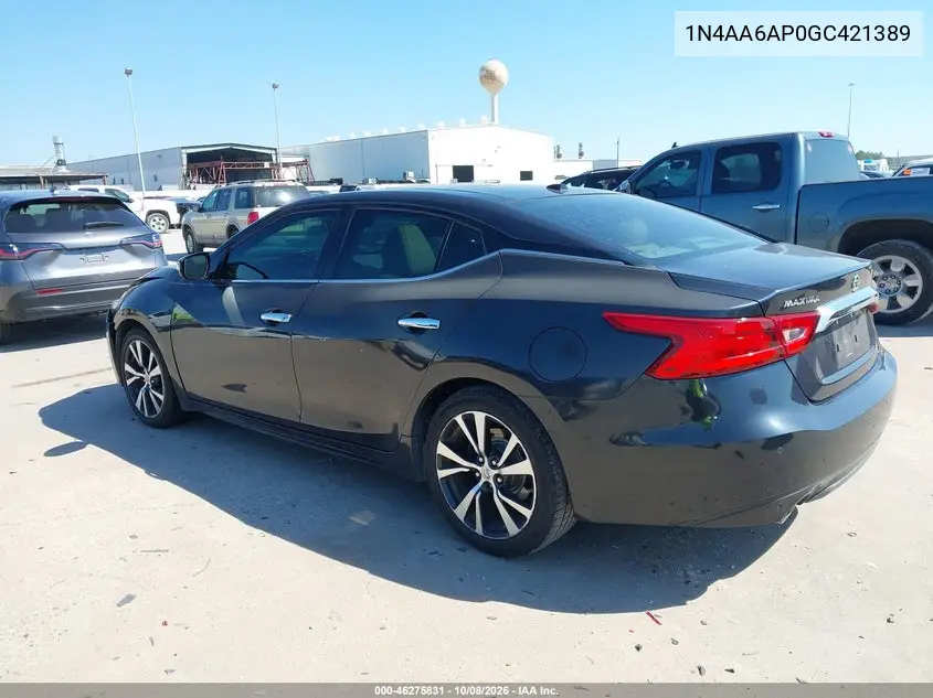 2016 NISSAN MAXIMA VIN 1N4AA6AP0GC421389 — фото 3
