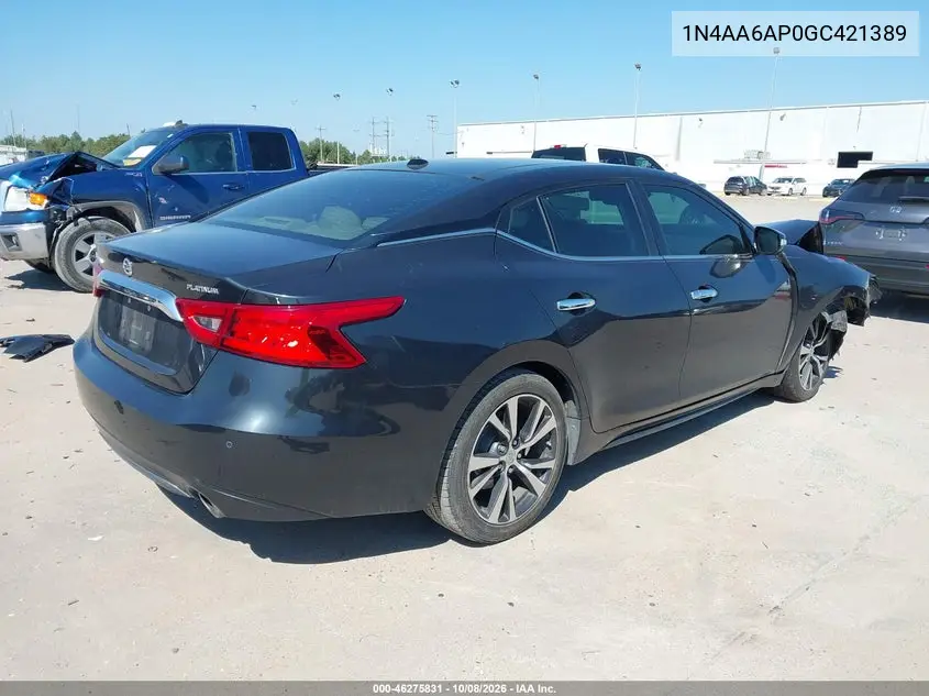 2016 NISSAN MAXIMA VIN 1N4AA6AP0GC421389 — фото 4