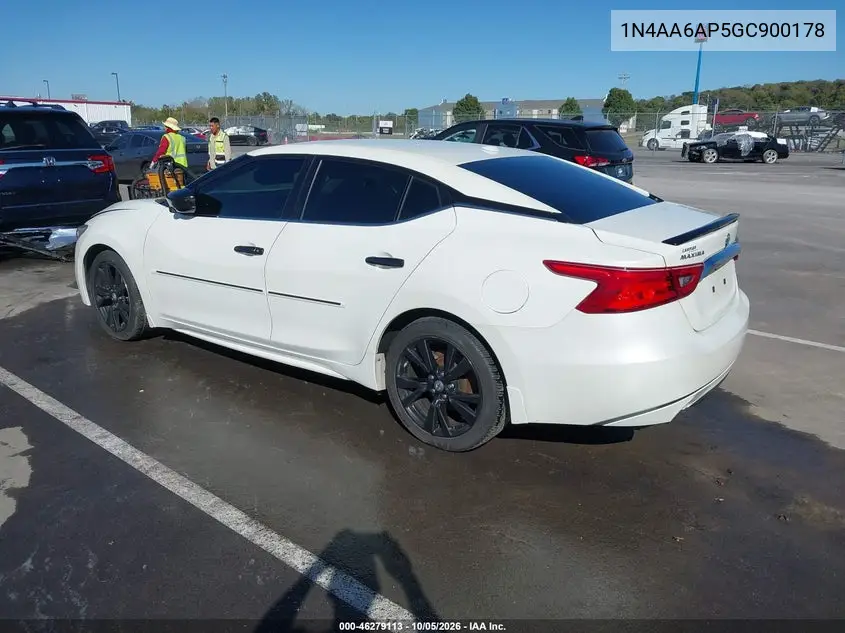 2016 NISSAN MAXIMA VIN 1N4AA6AP5GC900178 — фото 3