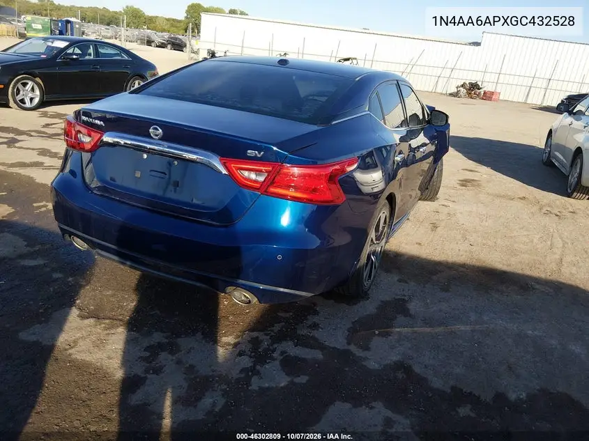 2016 NISSAN MAXIMA VIN 1N4AA6APXGC432528 — фото 4
