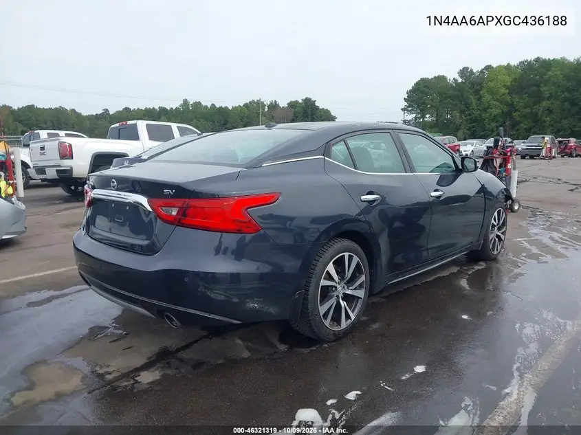 2016 NISSAN MAXIMA VIN 1N4AA6APXGC436188 — фото 4