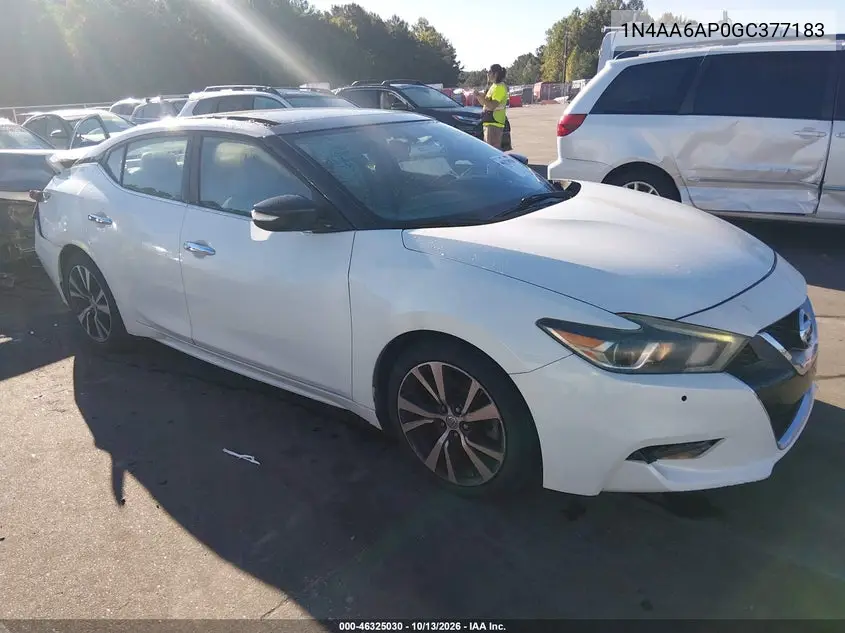 NISSAN MAXIMA 2016, VIN 1N4AA6AP0GC377183