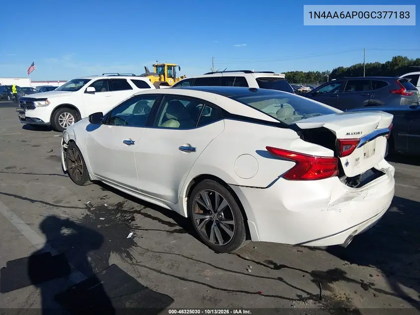 2016 NISSAN MAXIMA VIN 1N4AA6AP0GC377183 — фото 3