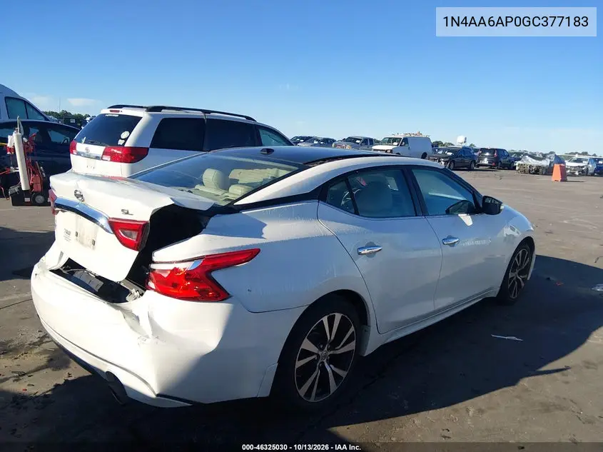 2016 NISSAN MAXIMA VIN 1N4AA6AP0GC377183 — фото 4