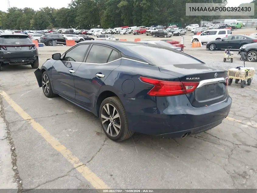 2016 NISSAN MAXIMA VIN 1N4AA6AP0GC392430 — фото 3