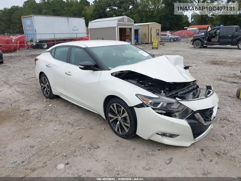 NISSAN MAXIMA 2016, VIN 1N4AA6AP1GC407131