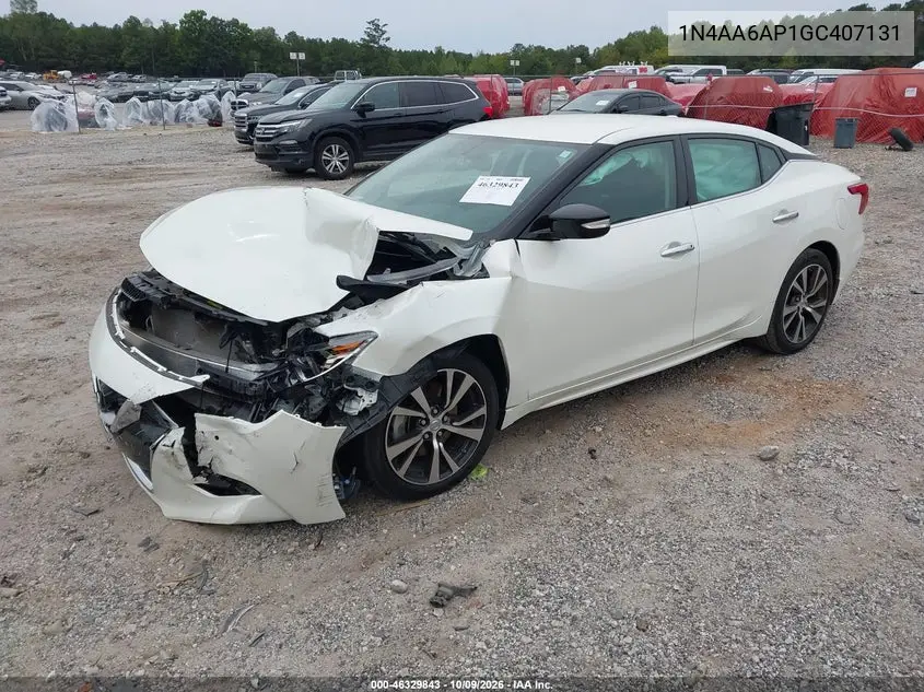 2016 NISSAN MAXIMA VIN 1N4AA6AP1GC407131 — фото 2