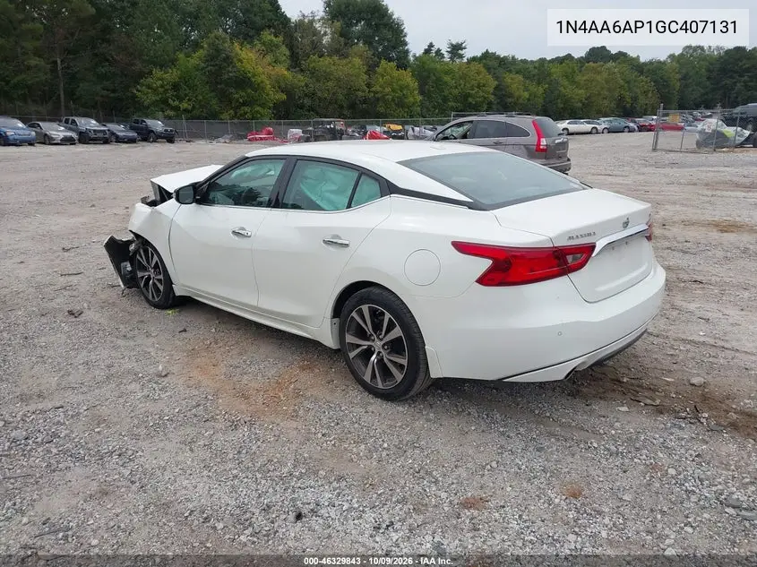 2016 NISSAN MAXIMA VIN 1N4AA6AP1GC407131 — фото 3