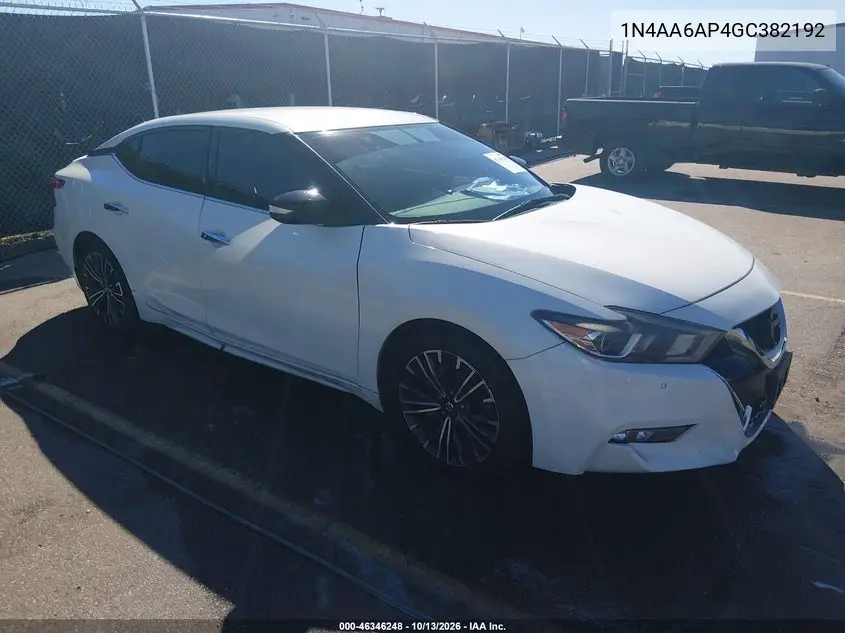 NISSAN MAXIMA 2016, VIN 1N4AA6AP4GC382192