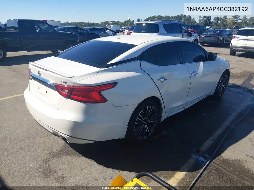 2016 NISSAN MAXIMA VIN 1N4AA6AP4GC382192 — фото 4