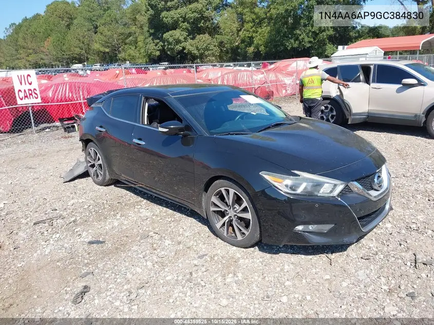 NISSAN MAXIMA 2016, VIN 1N4AA6AP9GC384830