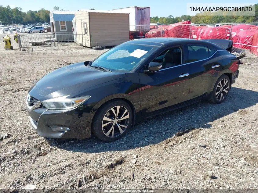2016 NISSAN MAXIMA VIN 1N4AA6AP9GC384830 — фото 2