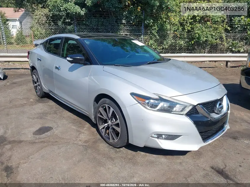NISSAN MAXIMA 2016, VIN 1N4AA6AP1GC403256