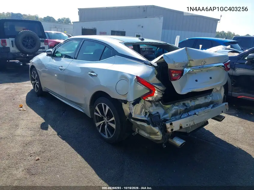 2016 NISSAN MAXIMA VIN 1N4AA6AP1GC403256 — фото 3