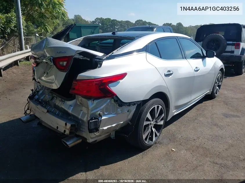 2016 NISSAN MAXIMA VIN 1N4AA6AP1GC403256 — фото 4