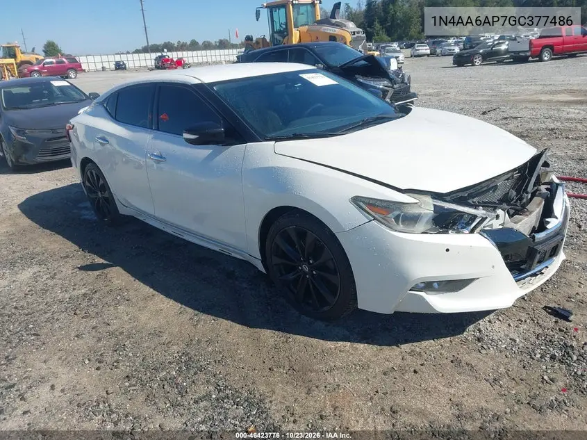 NISSAN MAXIMA 2016, VIN 1N4AA6AP7GC377486