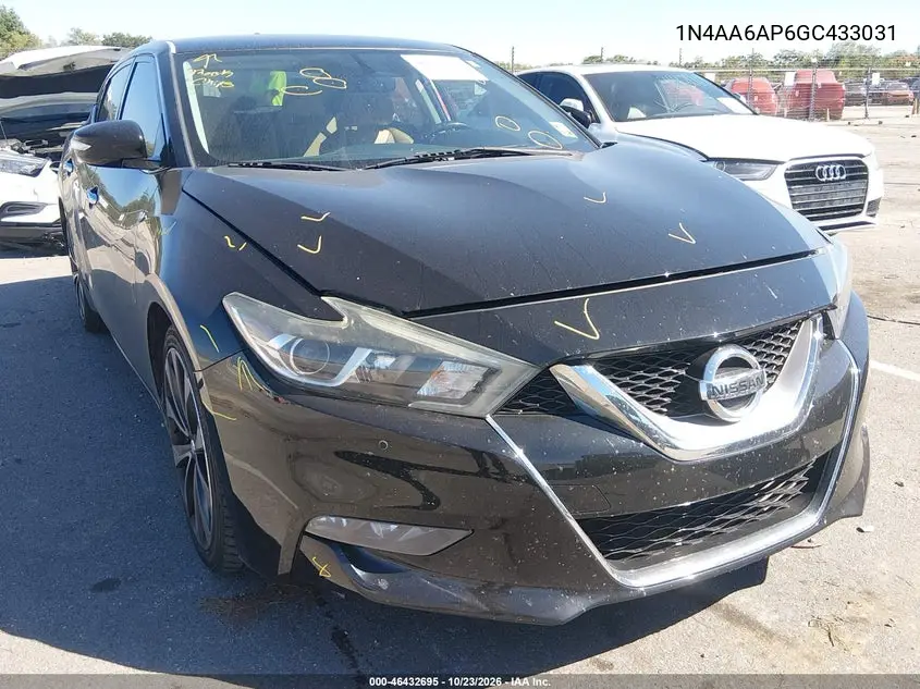 NISSAN MAXIMA 2016, VIN 1N4AA6AP6GC433031