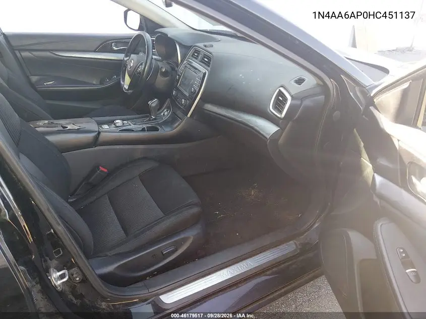 2017 NISSAN MAXIMA VIN 1N4AA6AP0HC451137 — фото 5
